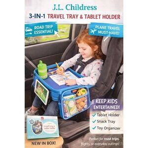 L. Childress 3-in-1 Travel Tray Tablet Holder Car Seat Kids Organizer NWT
